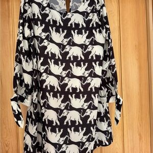 Modcloth Black and White Graphic Mini Dress